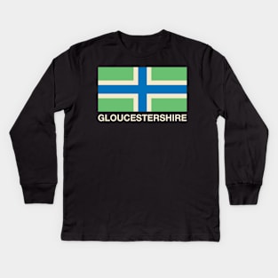 Gloucestershire County Flag - England Kids Long Sleeve T-Shirt